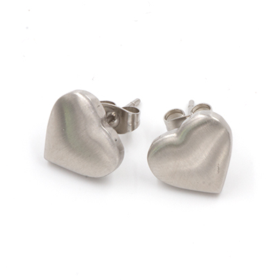 Magnet - Ohrstecker Herz Edelstahl
