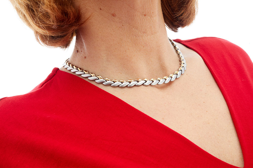 Magnet - Collier Blatt bicolor