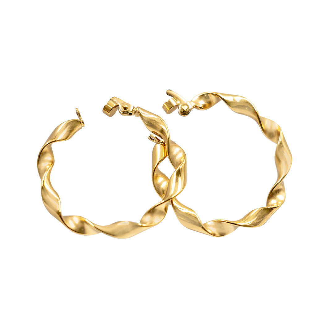 Magnet - Creolen geschwungen gold