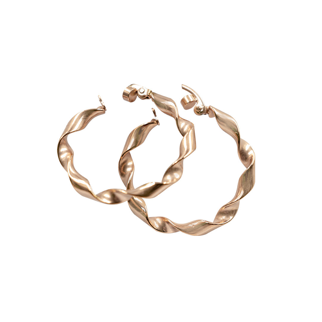 Magnet - Creolen geschwungen rose