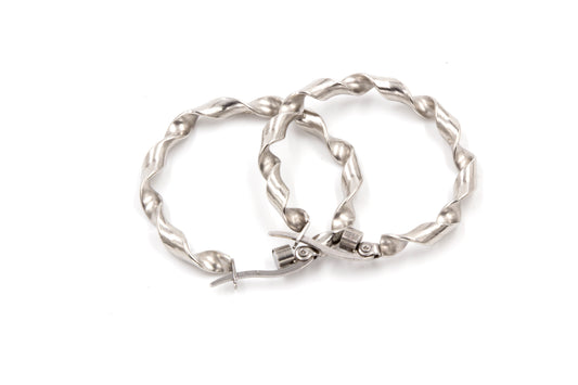 Magnet - Creolen geschwungen silber