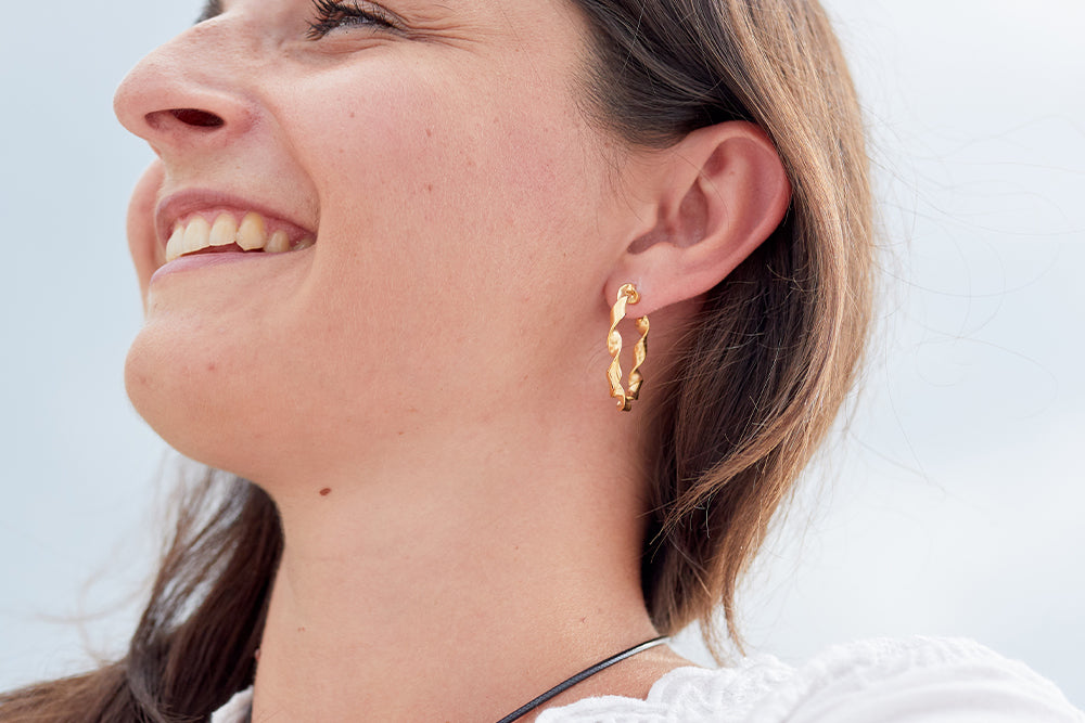 Magnet - Creolen geschwungen rose