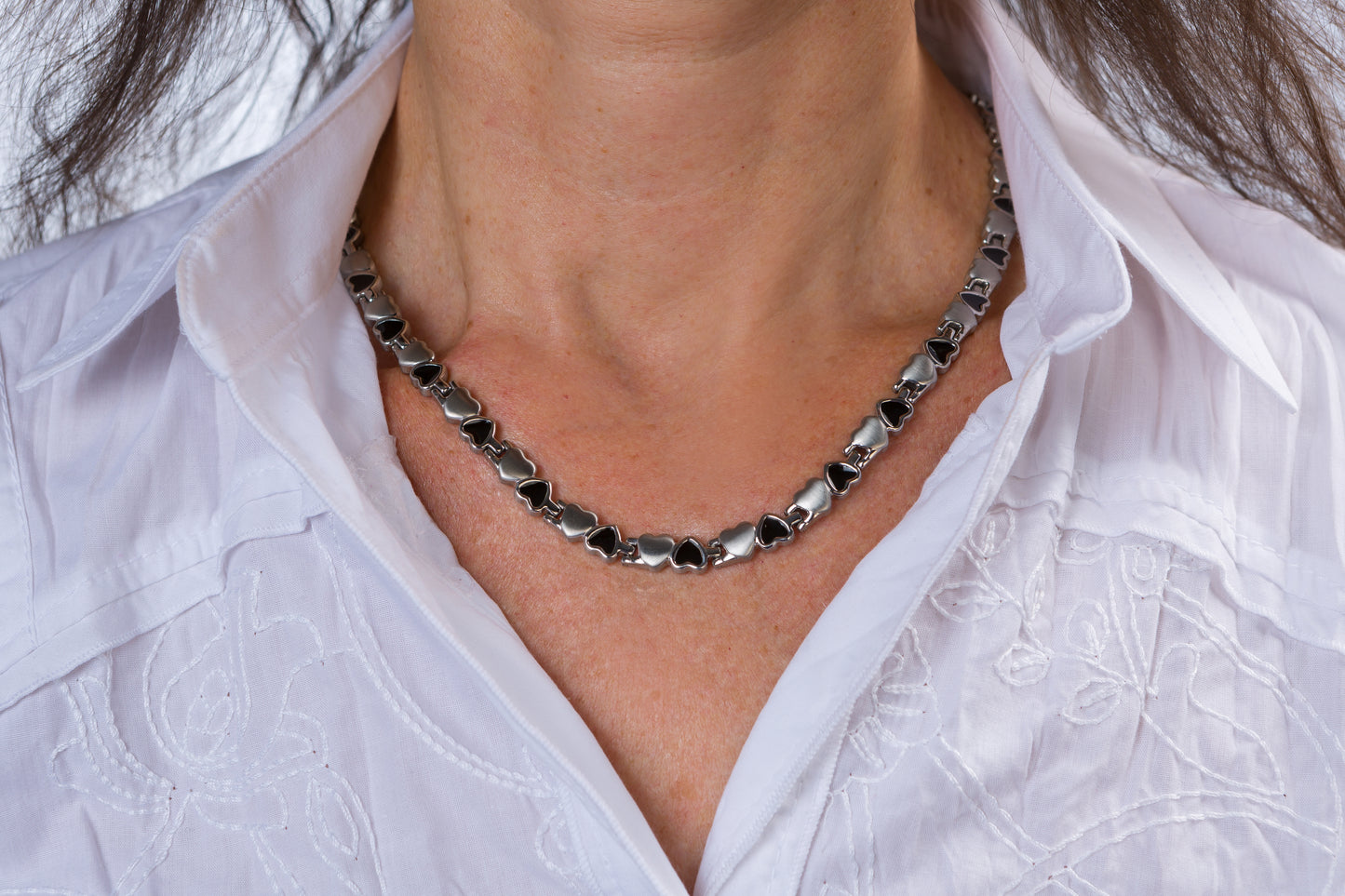 Magnet - Collier schwarze Herzen
