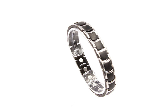 Magnetarmband schwarz-silber