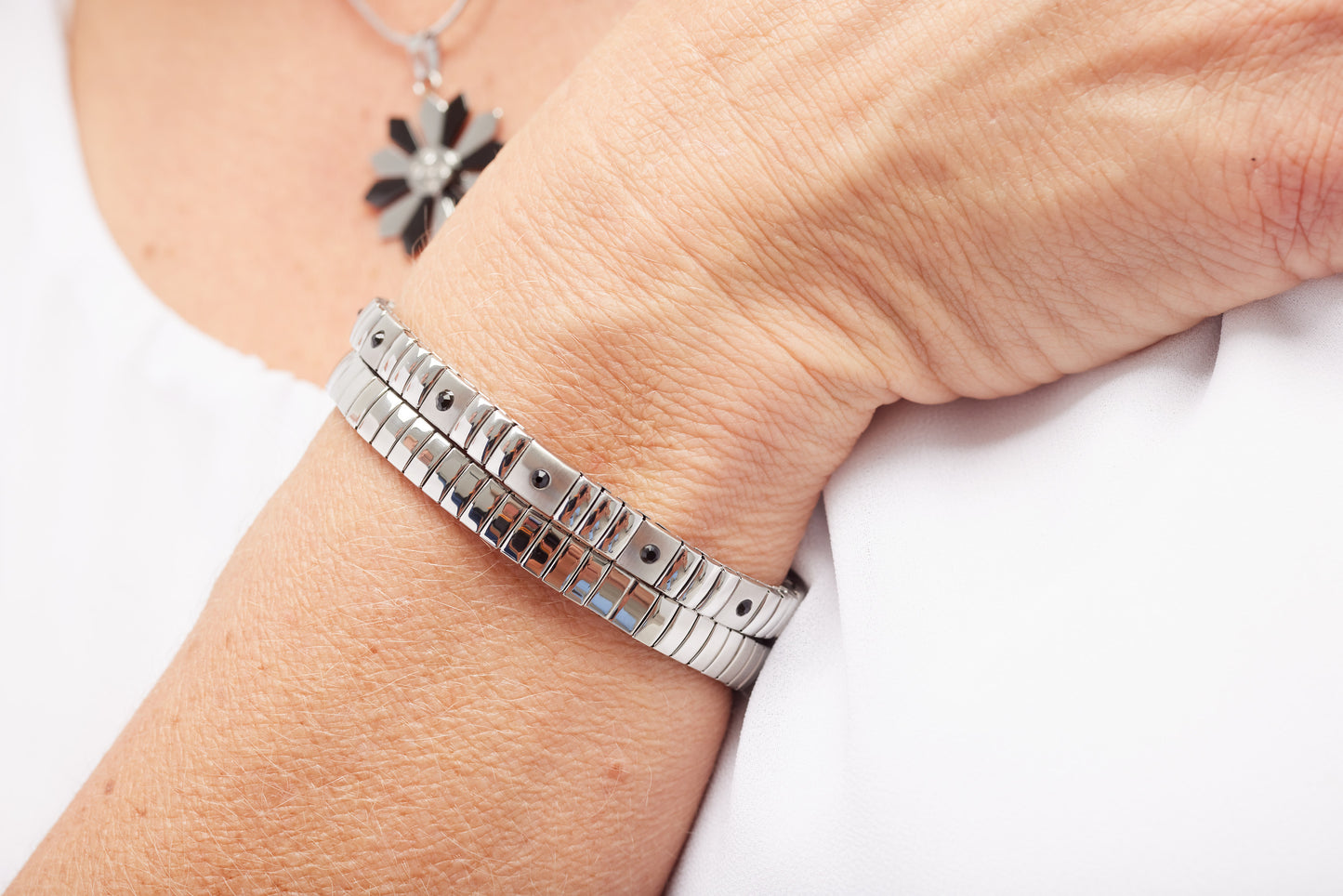 Magnetarmband Flexi Edelstahl glänzend