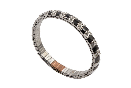 Magnetarmband schwarz mit Steinen