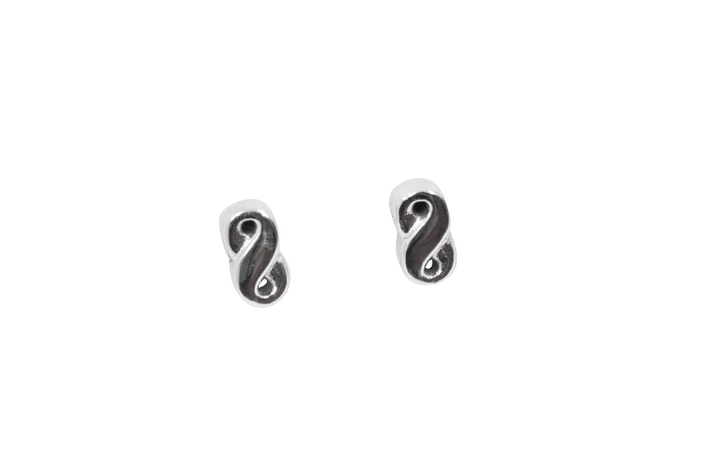 Magnet - Ohrstecker unendliche Acht klein silber