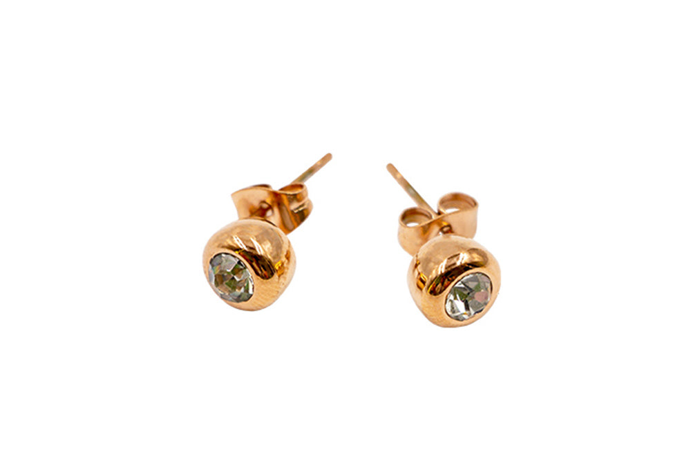 Magnet - Ohrstecker mit Stein groß rose