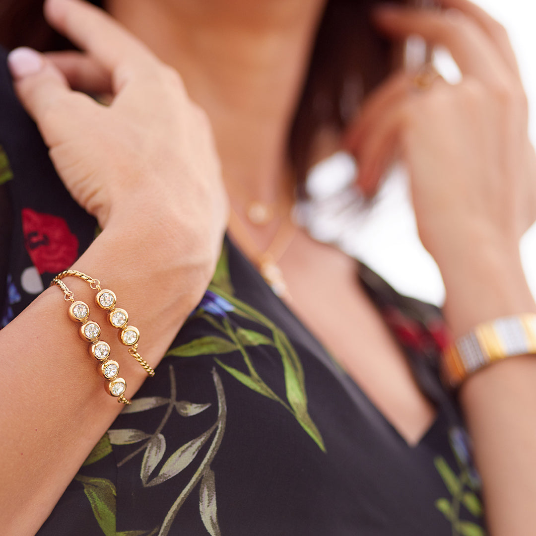 Magnetarmband mit 5 Steinen rosé