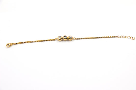 Armband vergoldet mit 3 Zirkonia-Steinen