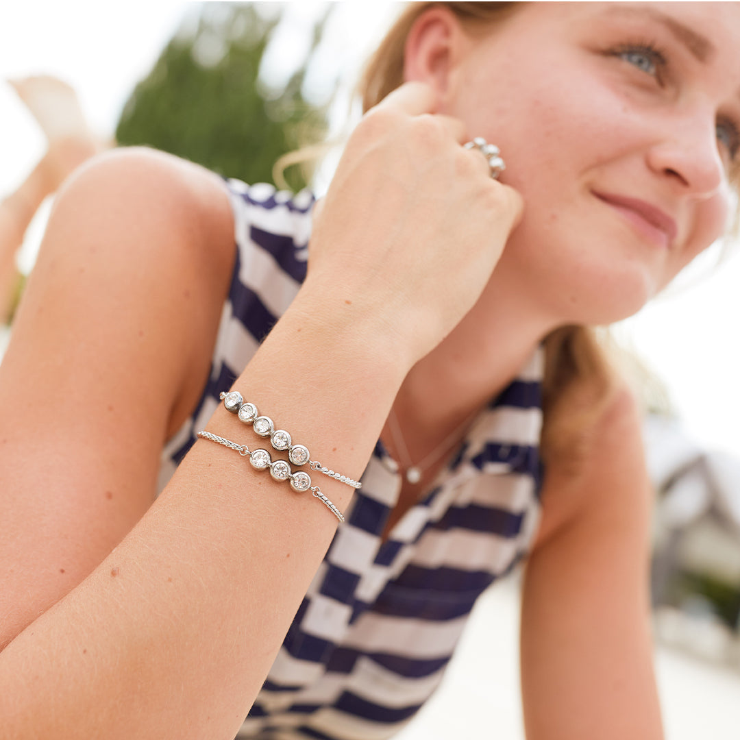 Magnetarmband Edelstahl mit 5 Steinen