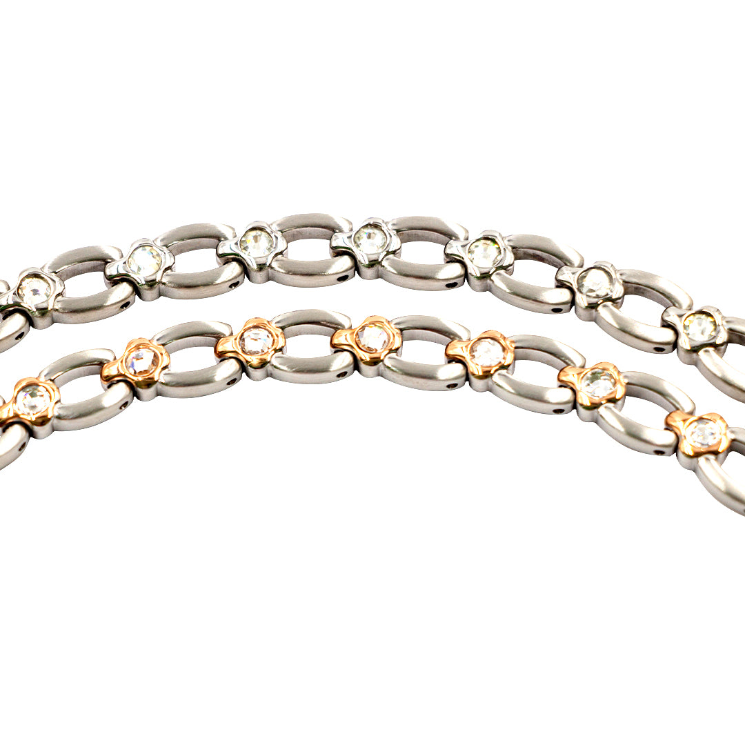 Magnetarmband mit Steinen rose D-0232