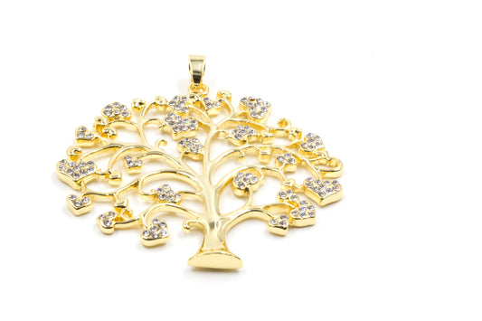 Magnet - Anhänger Baum gold