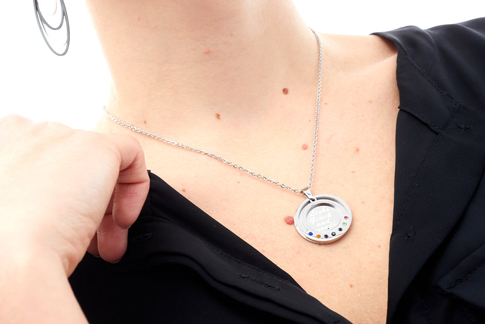 Wunschanhänger - Magnet silber mit Spruch