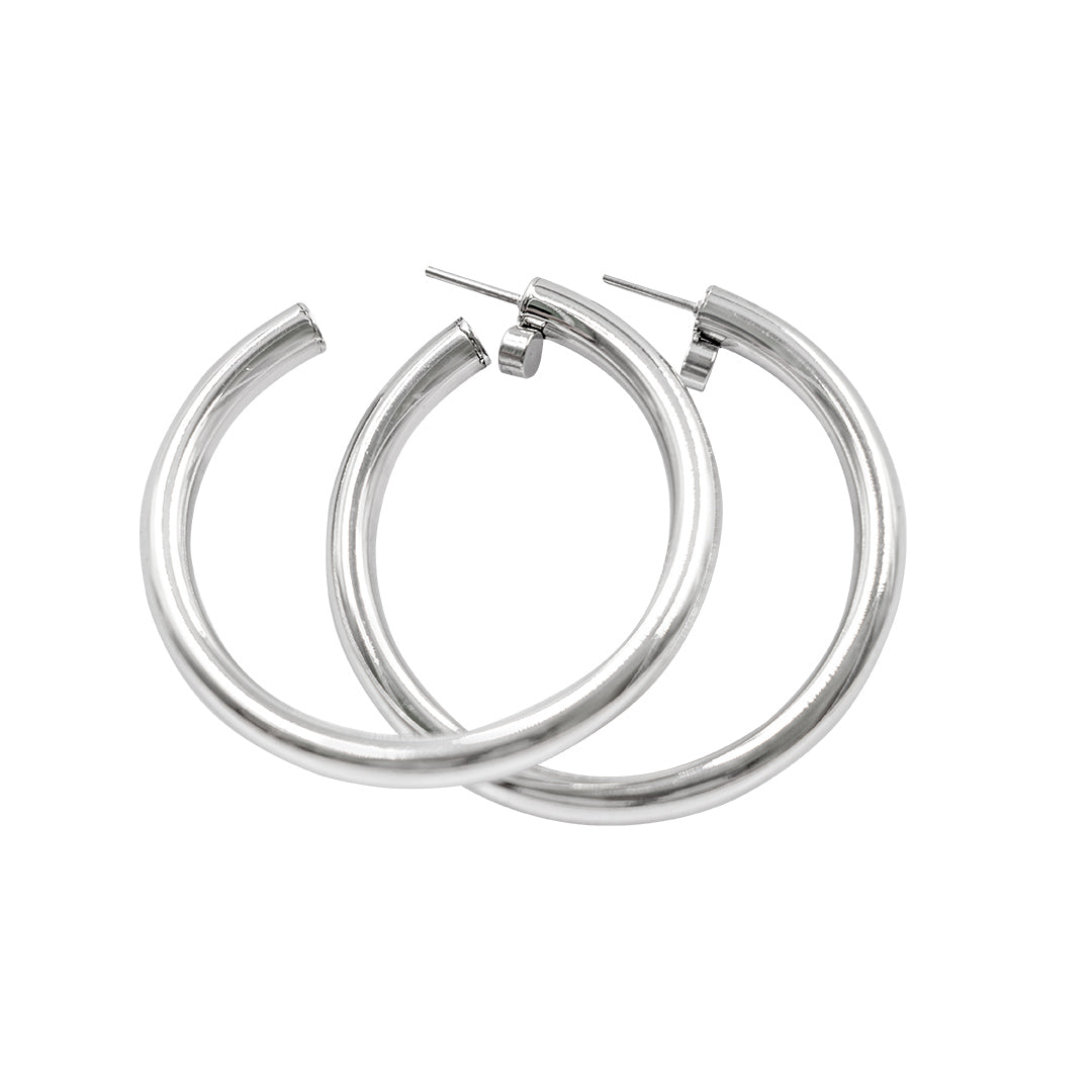 Magnet - Ohrstecker silber