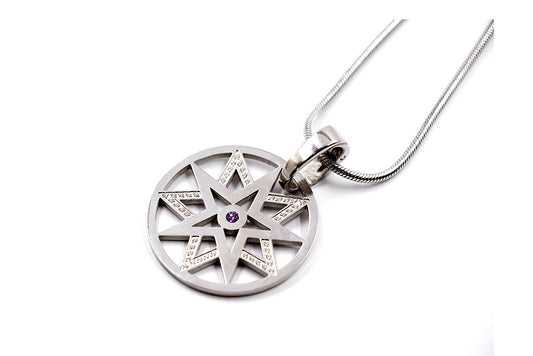 Magnet - Anhänger Stein violett