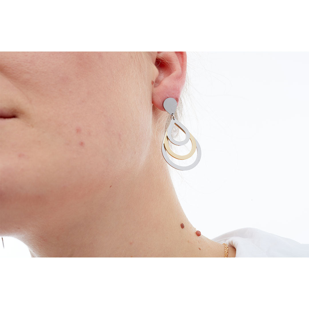 Magnet - Ohrstecker bicolor gold