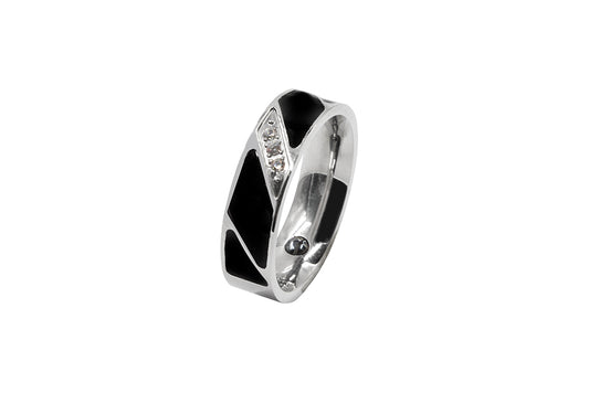 Magnet - Ring Edelstahl  schwarz D-0310