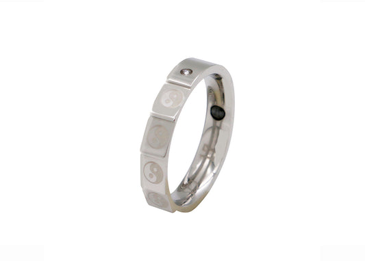 Ring ohne Magnet Yin Yang breit