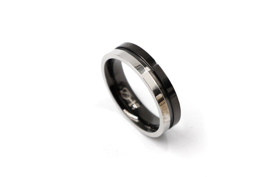 Magnet - Ring schwarz - silber D-0328