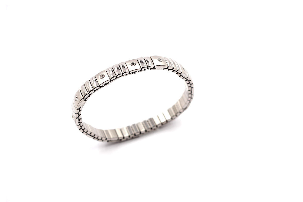 Magnetarmband Flexi weiße Steinen D-0414