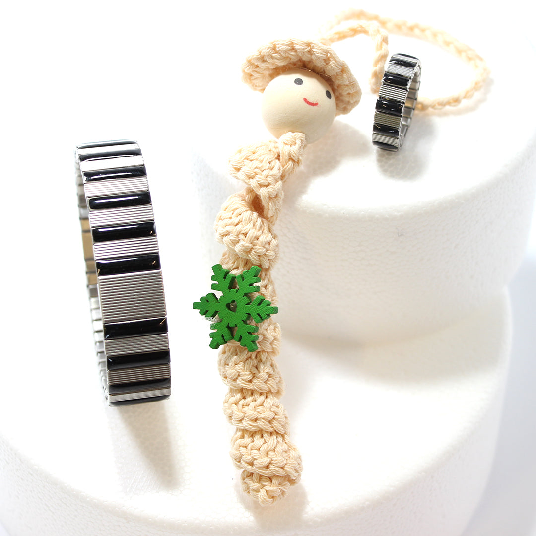 Armband+Ring - Set schwarz