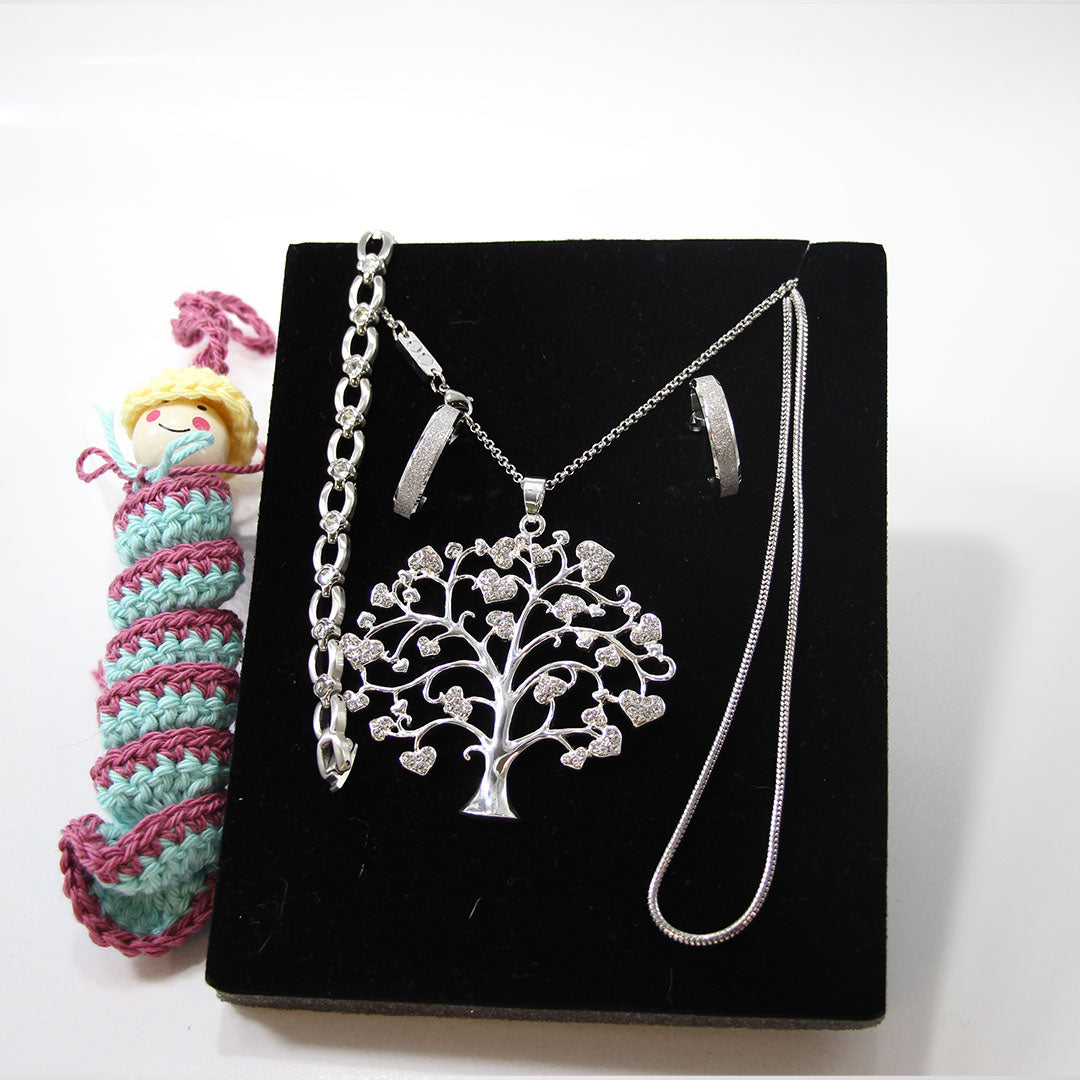 Lebensbaum Set silber