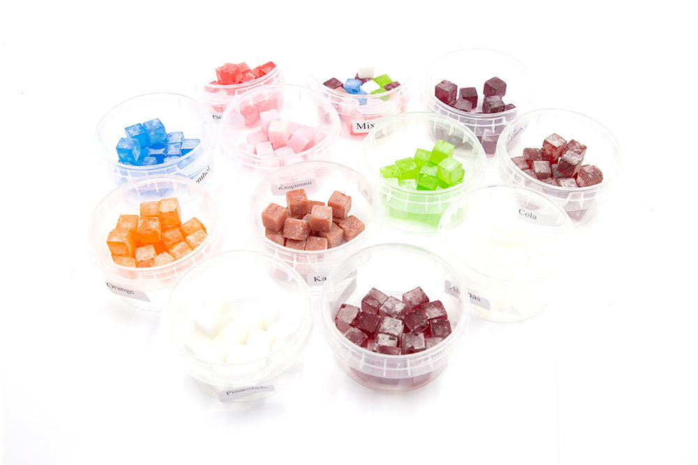 Verschiedene Würfel zuckerfrei