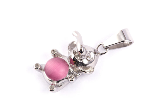 Magnet -Elefant mit Stein rosa