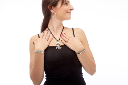 Magnetarmband mit Steinen schwarz