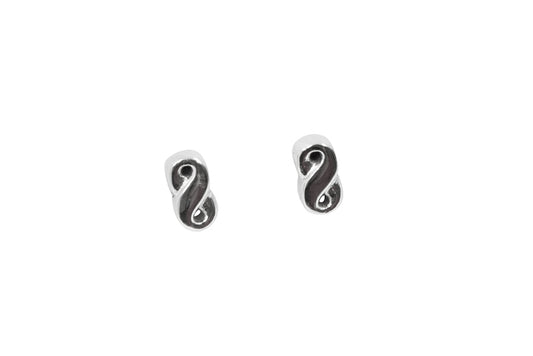 Magnet - Ohrstecker unendliche Acht klein silber