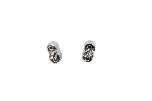 Magnet - Ohrstecker silber mit Steinen klein