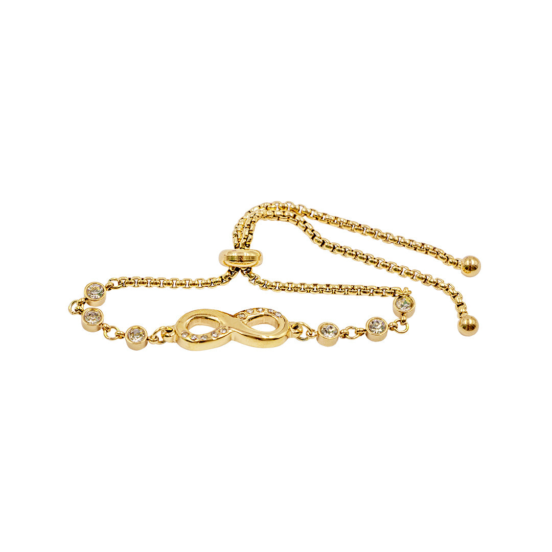 Magnetarmband Acht mit Steinen vergoldet