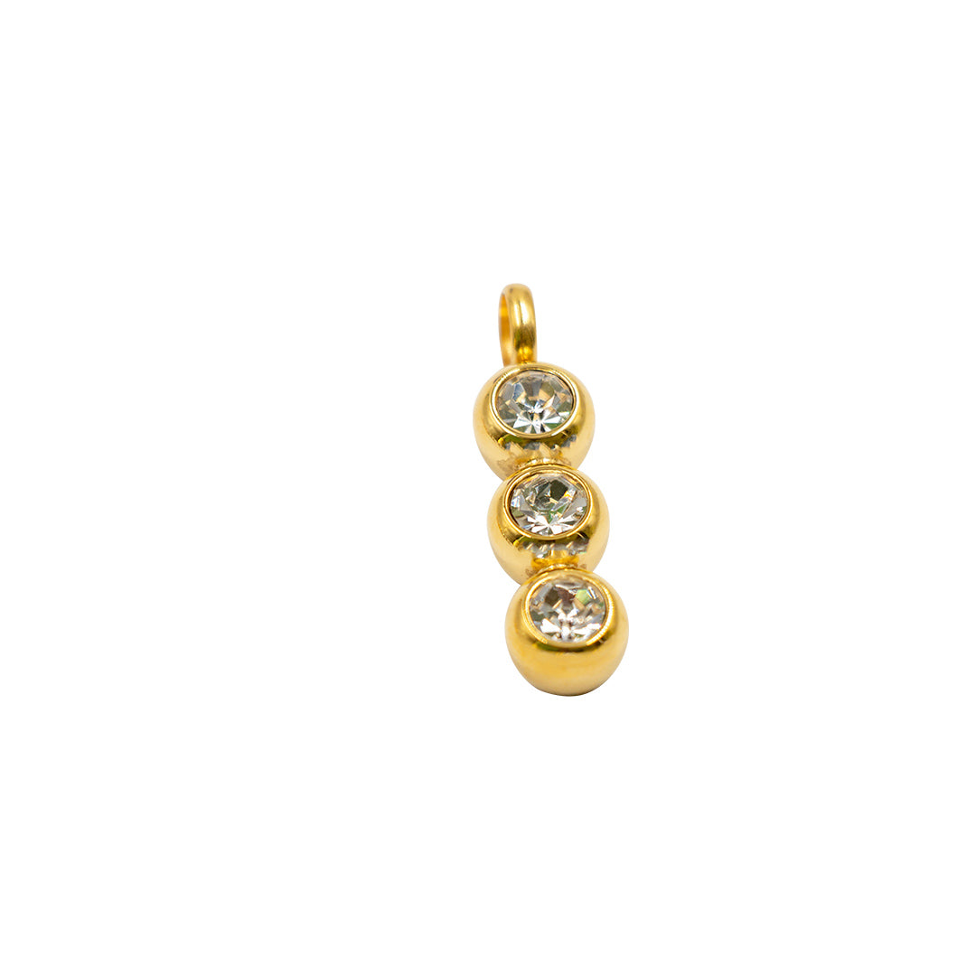Magnet - Anhänger mit 3 Steinen gold