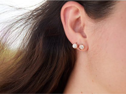 Magnet - Ohrstecker mit Stein klein rose