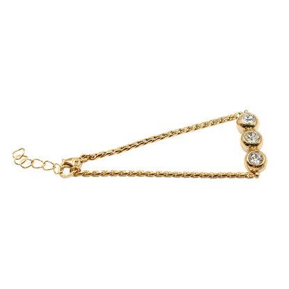 Armband vergoldet mit 3 Zirkonia-Steinen