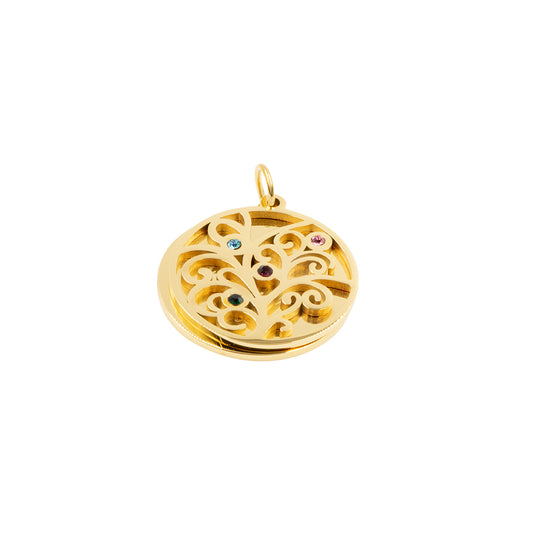 Magnet - Anhänger Lebensbaum gold mit Spruch