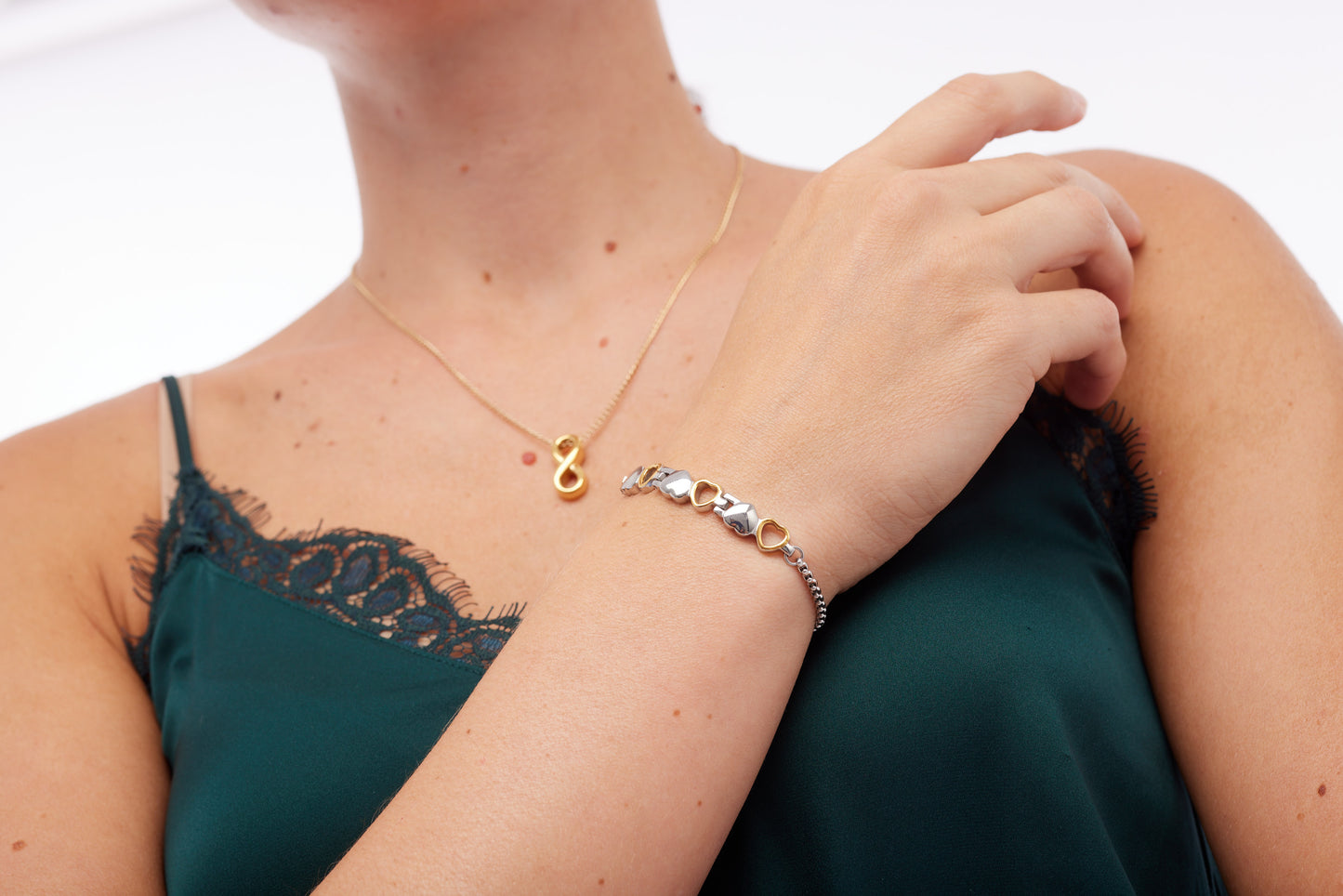 Magnetarmband Herz vergoldet D-0406