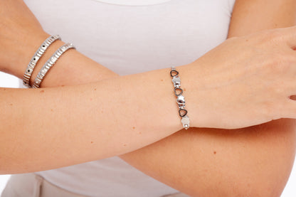 Magnetarmband Herz silber