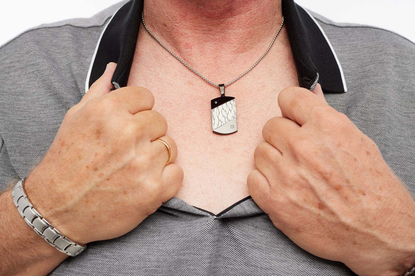 Magnet - Herrenanhänger mit Stein + Kette