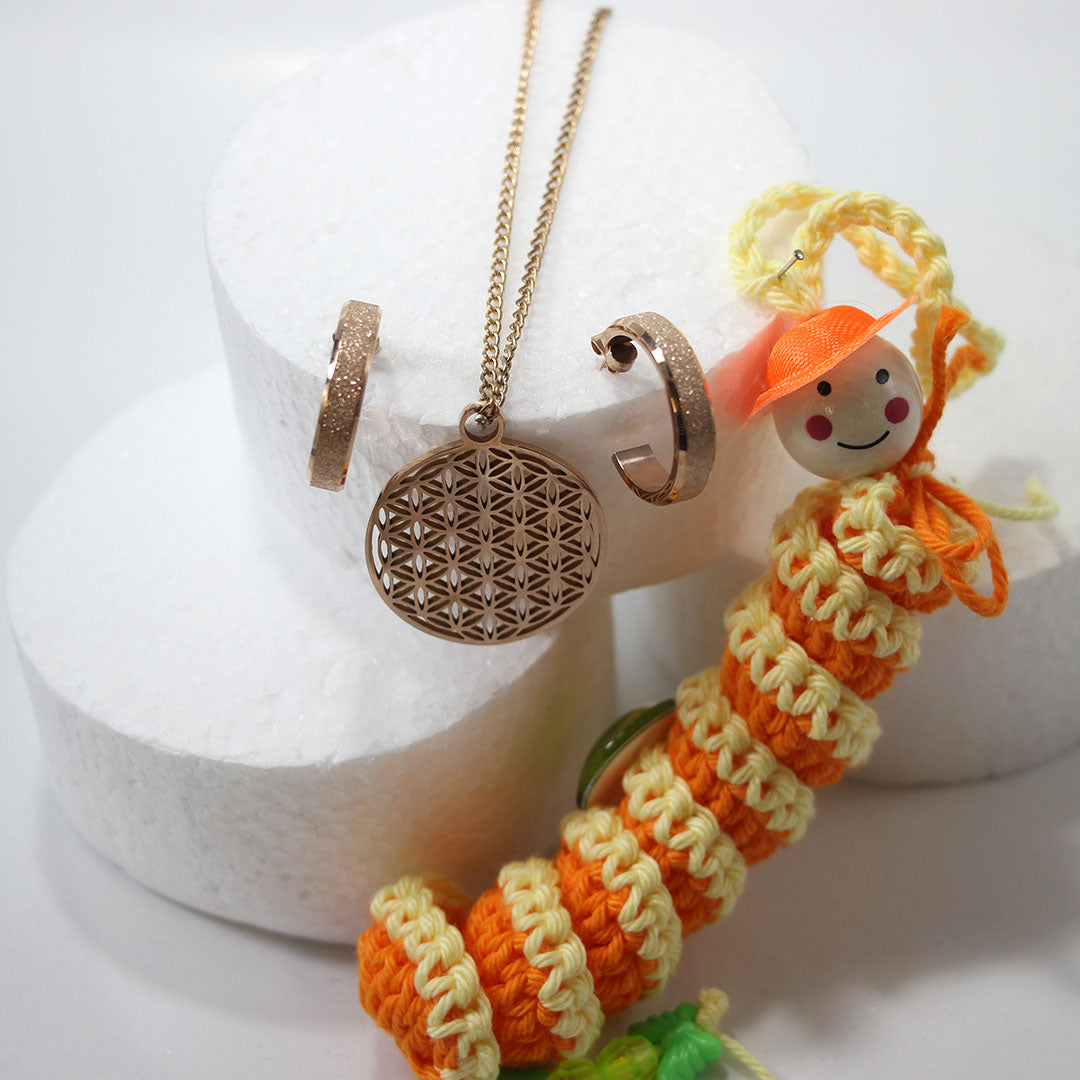 Anhänger Lebensblume rose 4